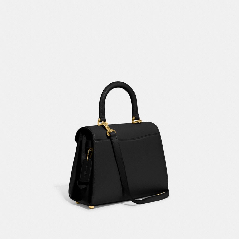 Luxe Refined Calf Leather/Brass/Black Coach Sammy Top Handle Bag | COH865156