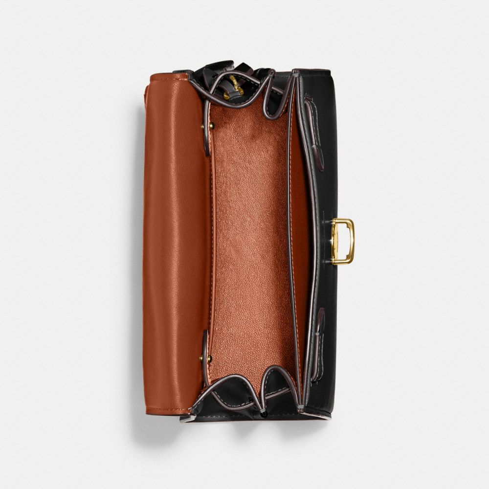 Luxe Refined Calf Leather/Brass/Black Coach Sammy Top Handle Bag | COH865156