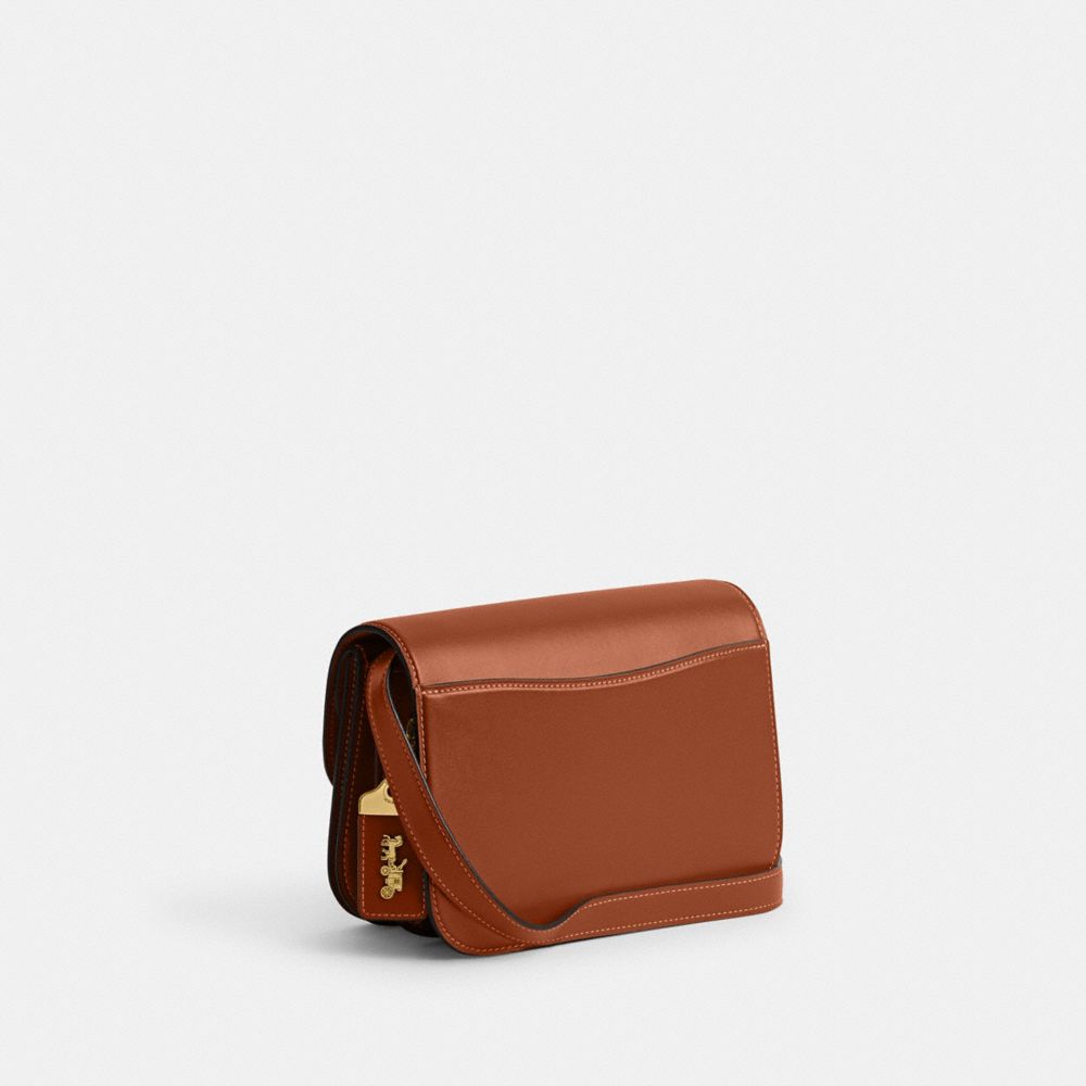 Luxe Refined Calf Leather/Brass/Burnished Amber Coach Idol Bag | COH864766