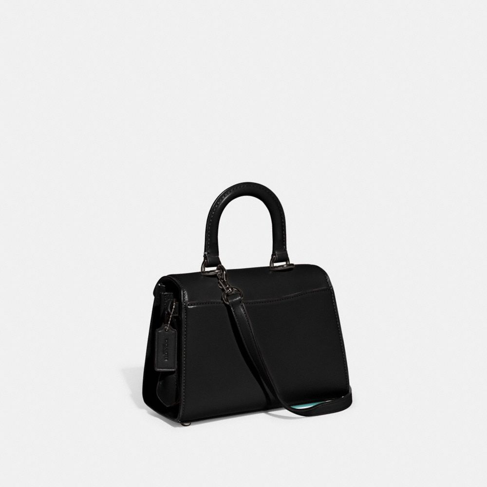 Luxe Refined Calf Leather/Pewter/Black Coach Sammy Top Handle Bag 21 | COH865130