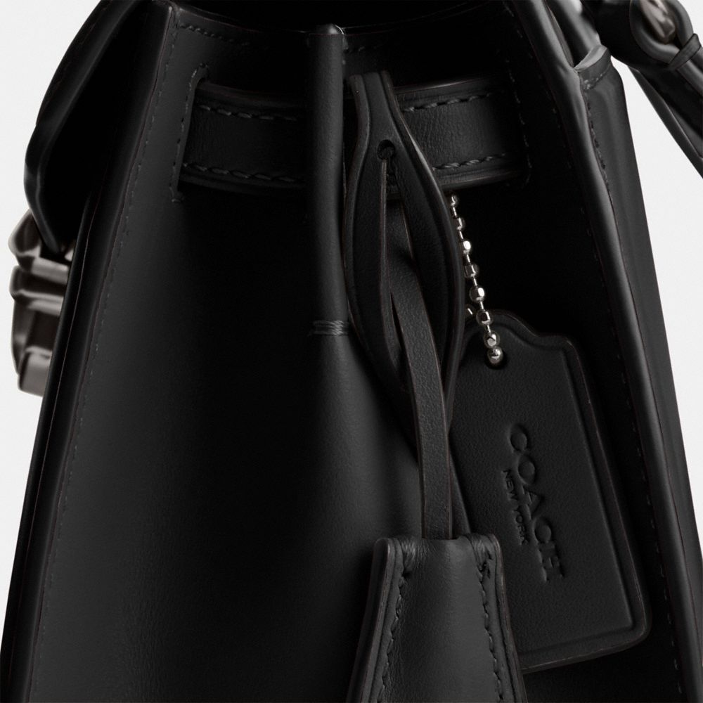 Luxe Refined Calf Leather/Pewter/Black Coach Sammy Top Handle Bag 21 | COH865130