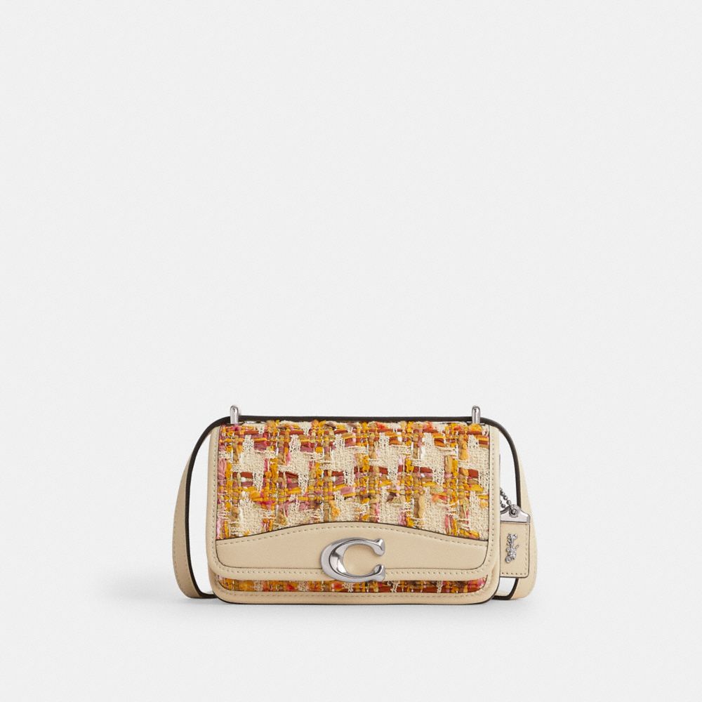 Luxe Refined Calf Leather/Silver/Neutral Multi Coach Bandit Crossbody Bag In Tweed | COH864923