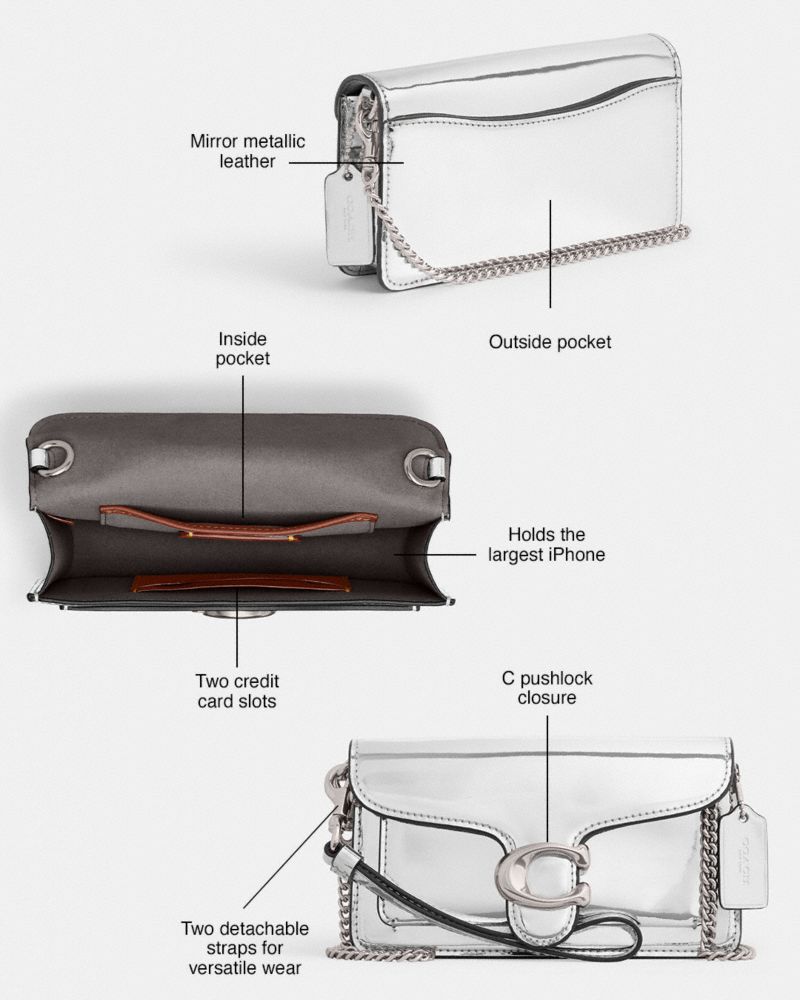 Metallic Leather/Silver/Silver Coach Tabby Crossbody In Silver Metallic | COH865642