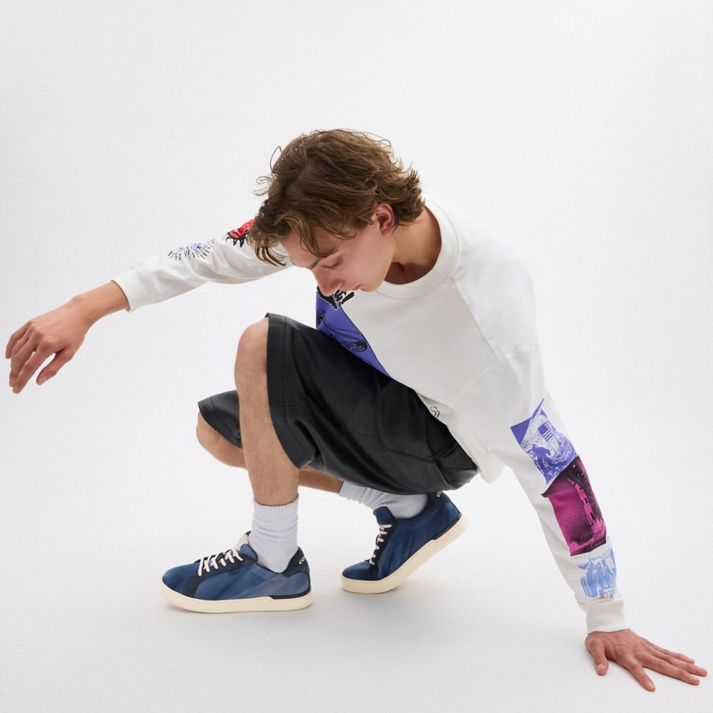 Midnight Navy Coach Lowline Low Top Sneaker With Tie Dye | COH866819