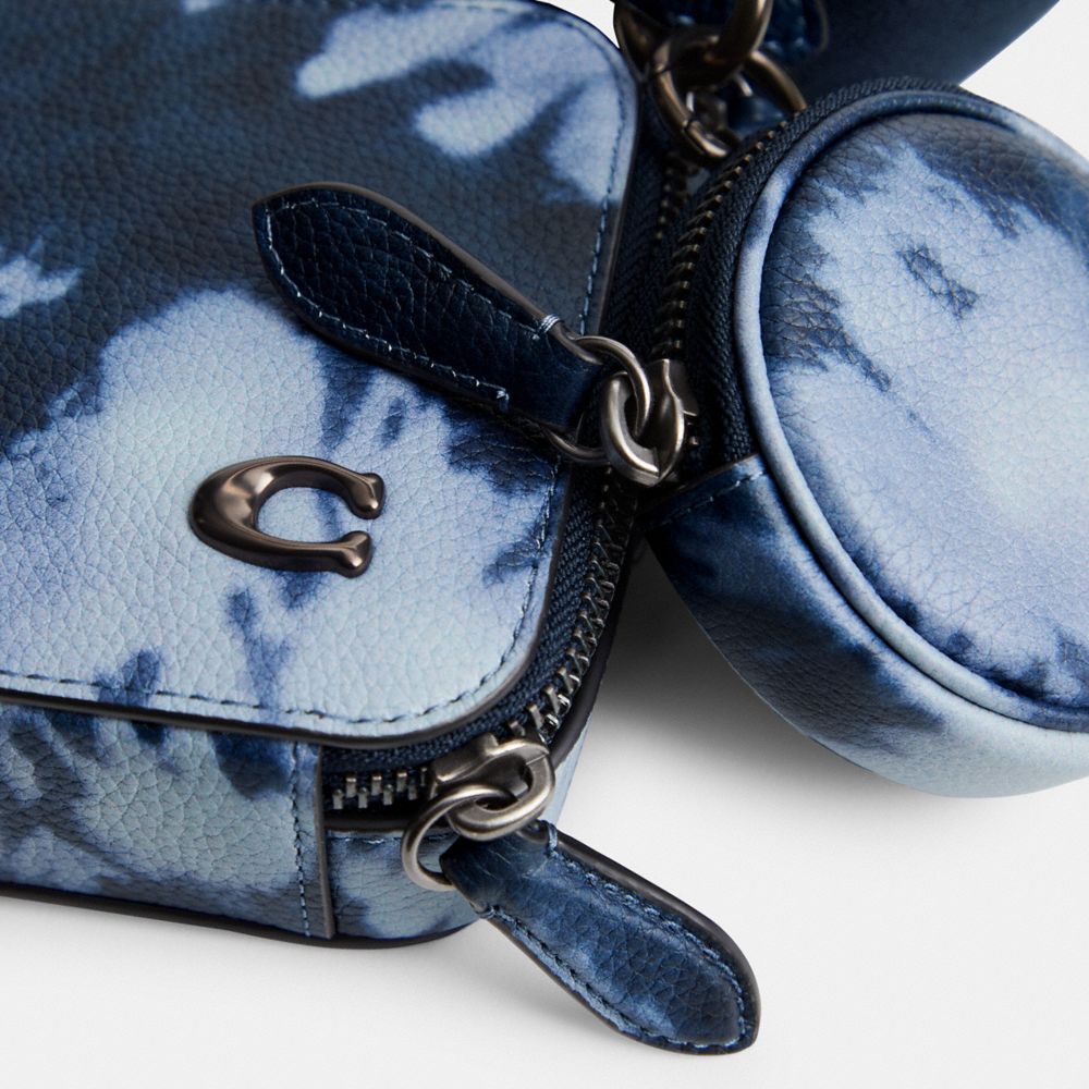 Midnight Navy Multi Coach Charter Slim Crossbody With Tie Dye Print | COH866602