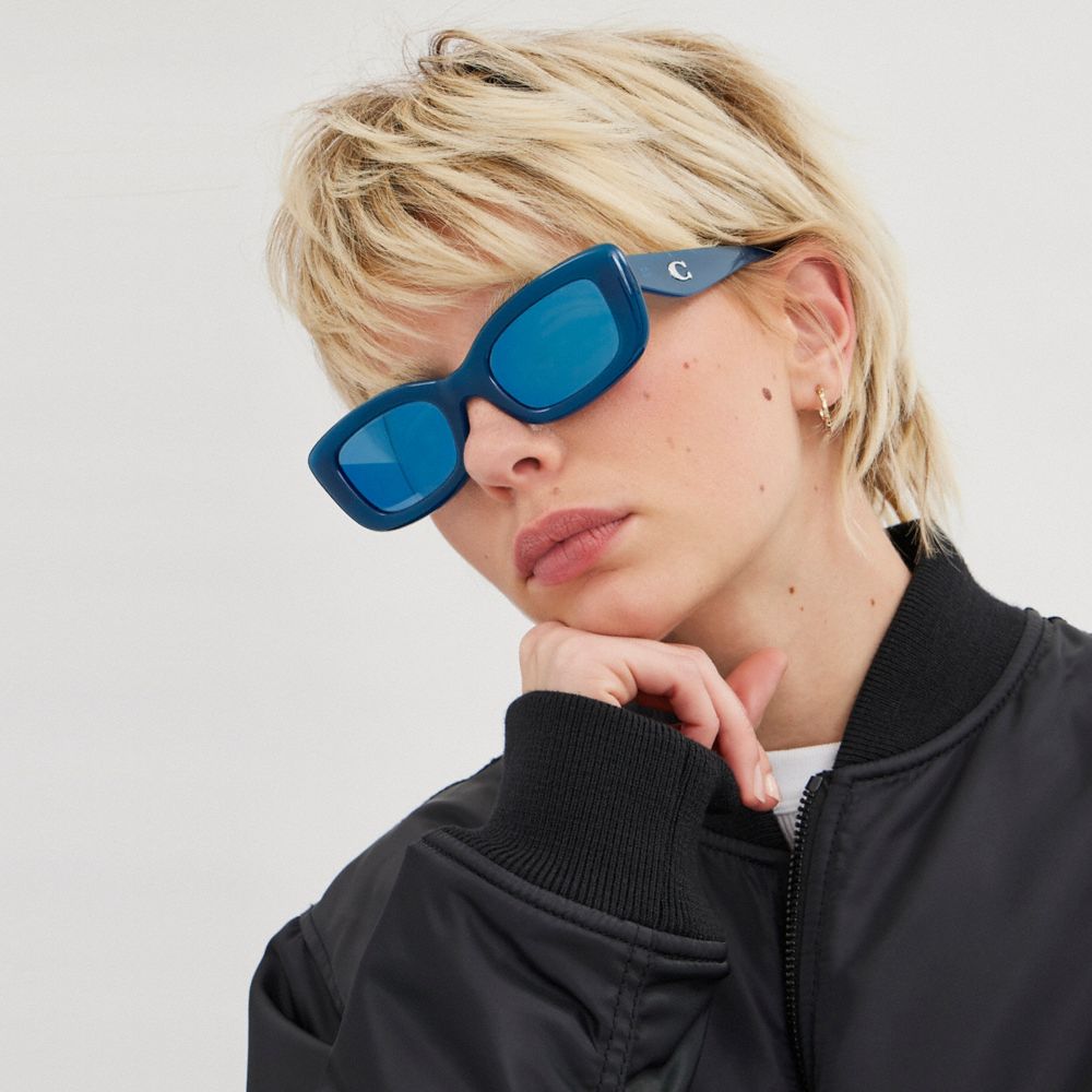 Milky Blue Coach Pillow Tabby Narrow Rectangle Sunglasses | COH866330