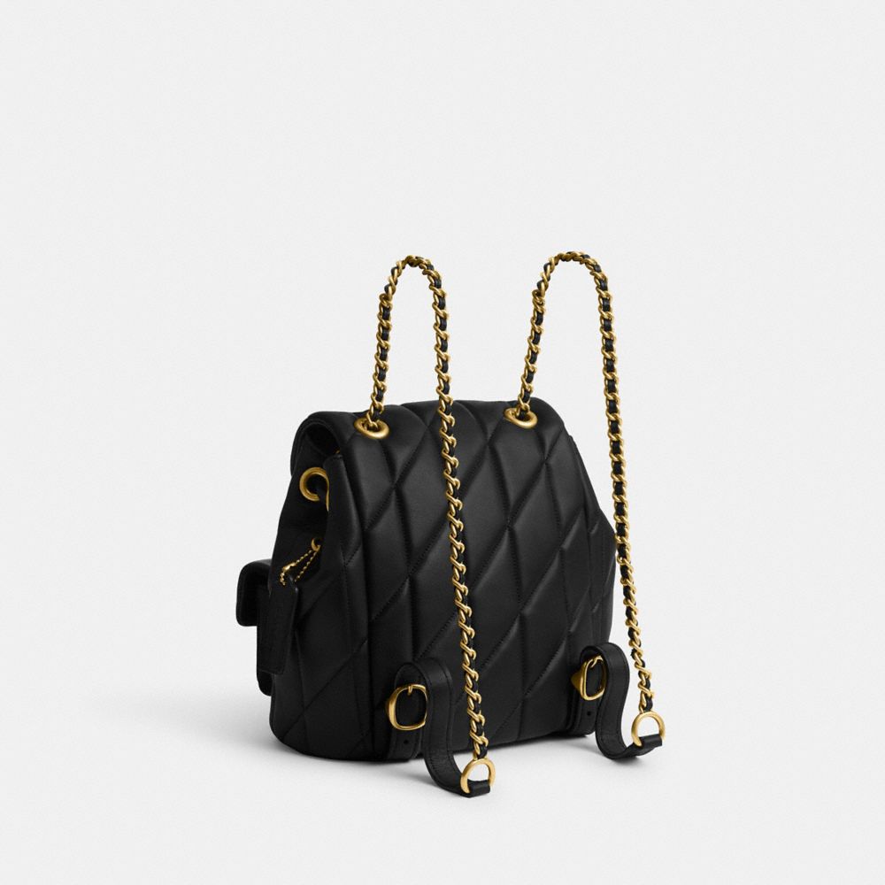 Nappa Leather/Brass/Black Coach Tabby Backpack With Quilting | COH865459