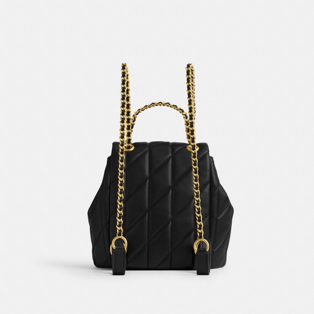 Nappa Leather/Brass/Black Coach Tabby Backpack With Quilting | COH865459