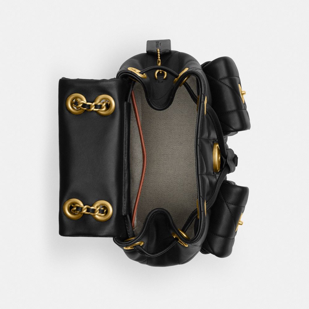 Nappa Leather/Brass/Black Coach Tabby Backpack With Quilting | COH865459