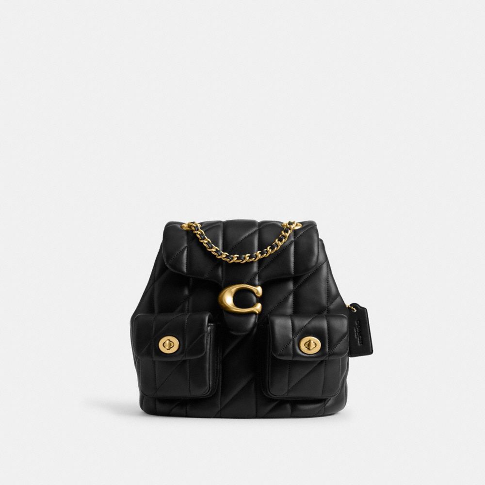 Nappa Leather/Brass/Black Coach Tabby Backpack With Quilting | COH865459