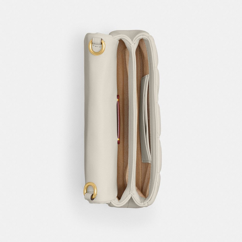 Nappa Leather/Brass/Chalk Coach Tabby Crossbody Wristlet With Pillow Quilting | COH865632