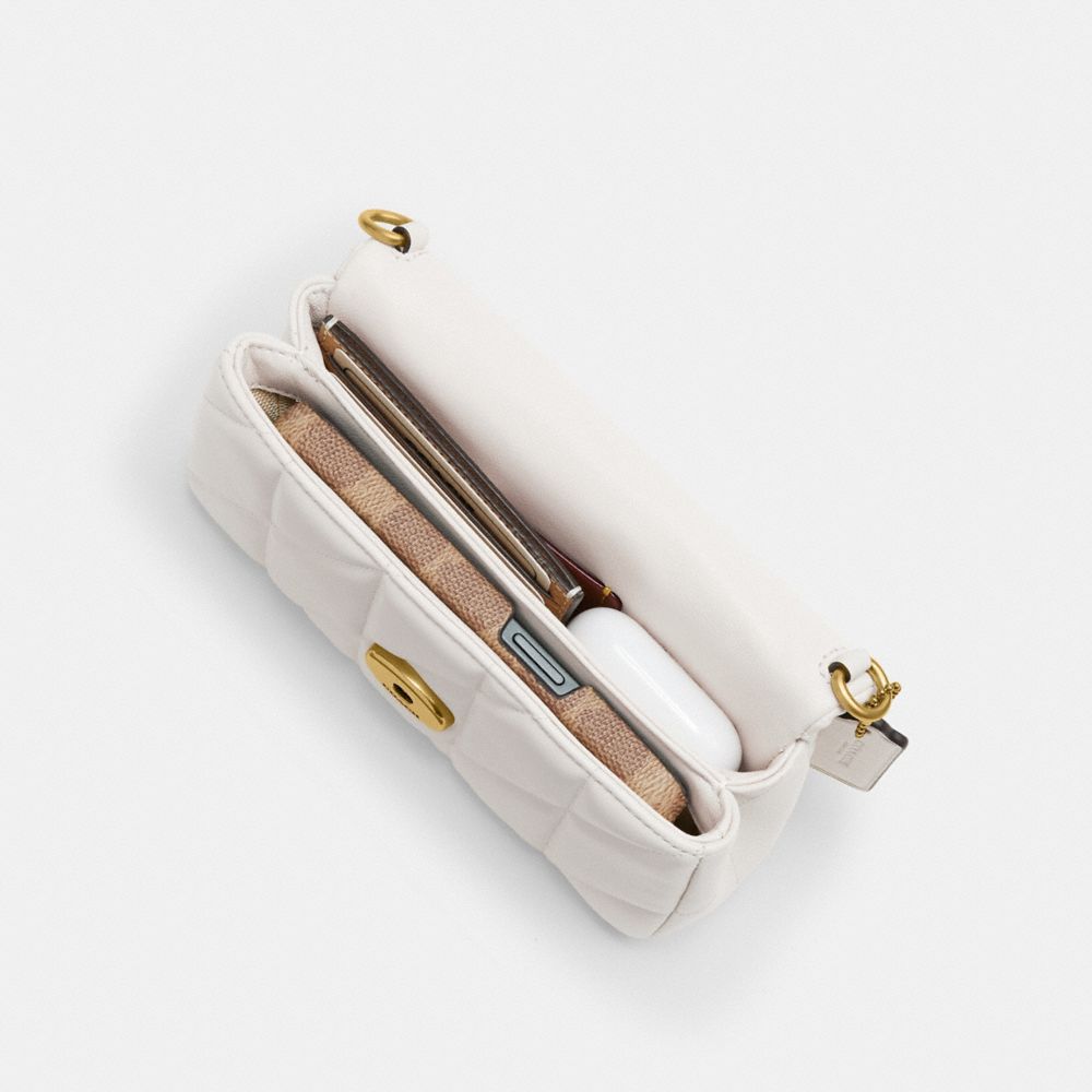 Nappa Leather/Brass/Chalk Coach Tabby Crossbody Wristlet With Pillow Quilting | COH865632