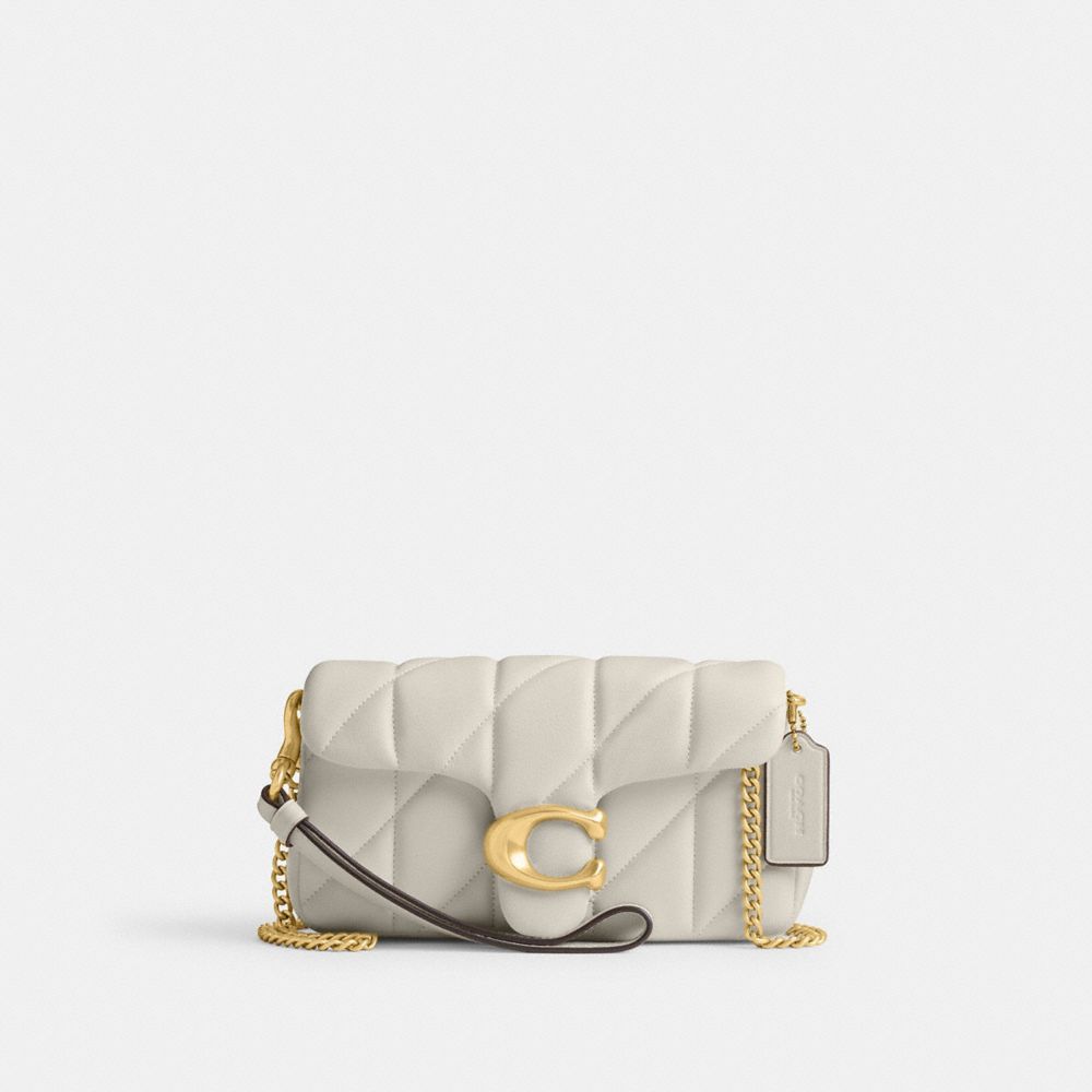 Nappa Leather/Brass/Chalk Coach Tabby Crossbody Wristlet With Pillow Quilting | COH865632