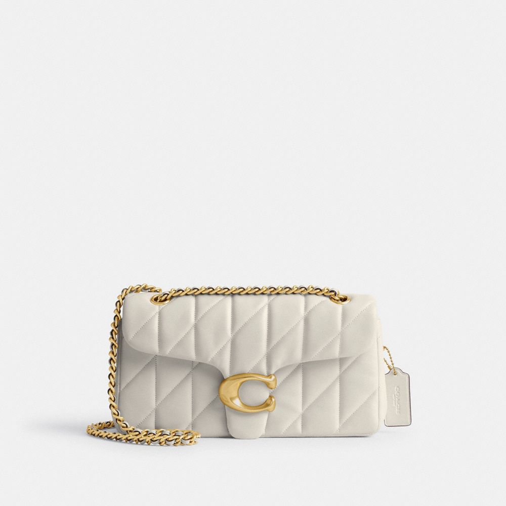 Nappa Leather/Brass/Chalk Coach Tabby Shoulder Bag 26 With Quilting | COH864799