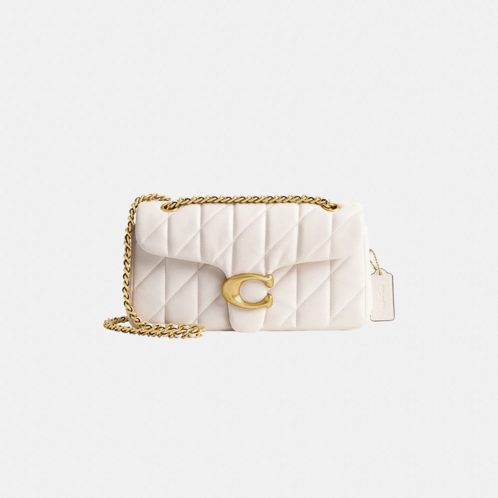 Nappa Leather/Brass/Chalk Coach Tabby Shoulder Bag 26 With Quilting | COH864799