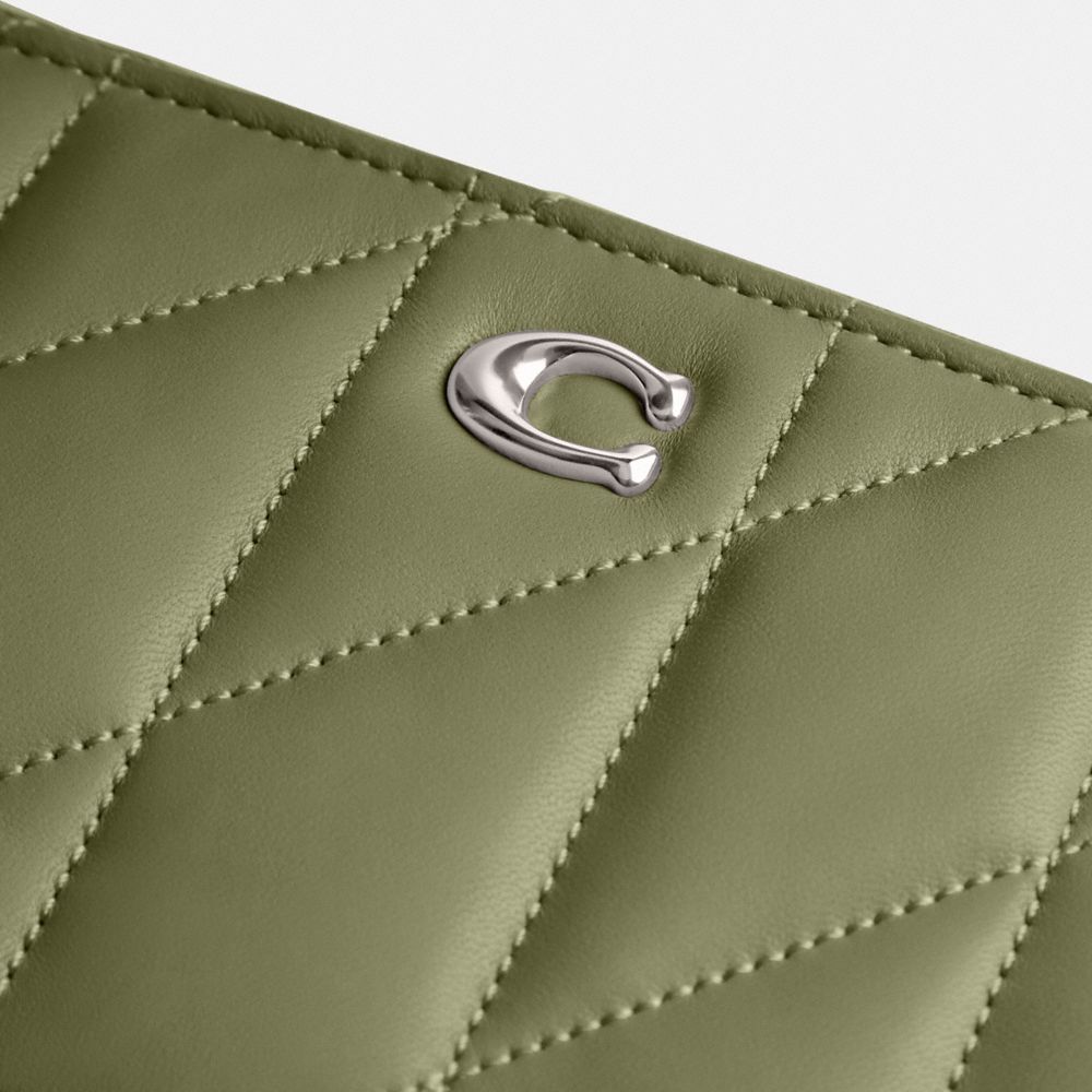 Nappa Leather/Light Antique Nickel/Moss Coach Kira Crossbody Bag With Pillow Quilting | COH865618