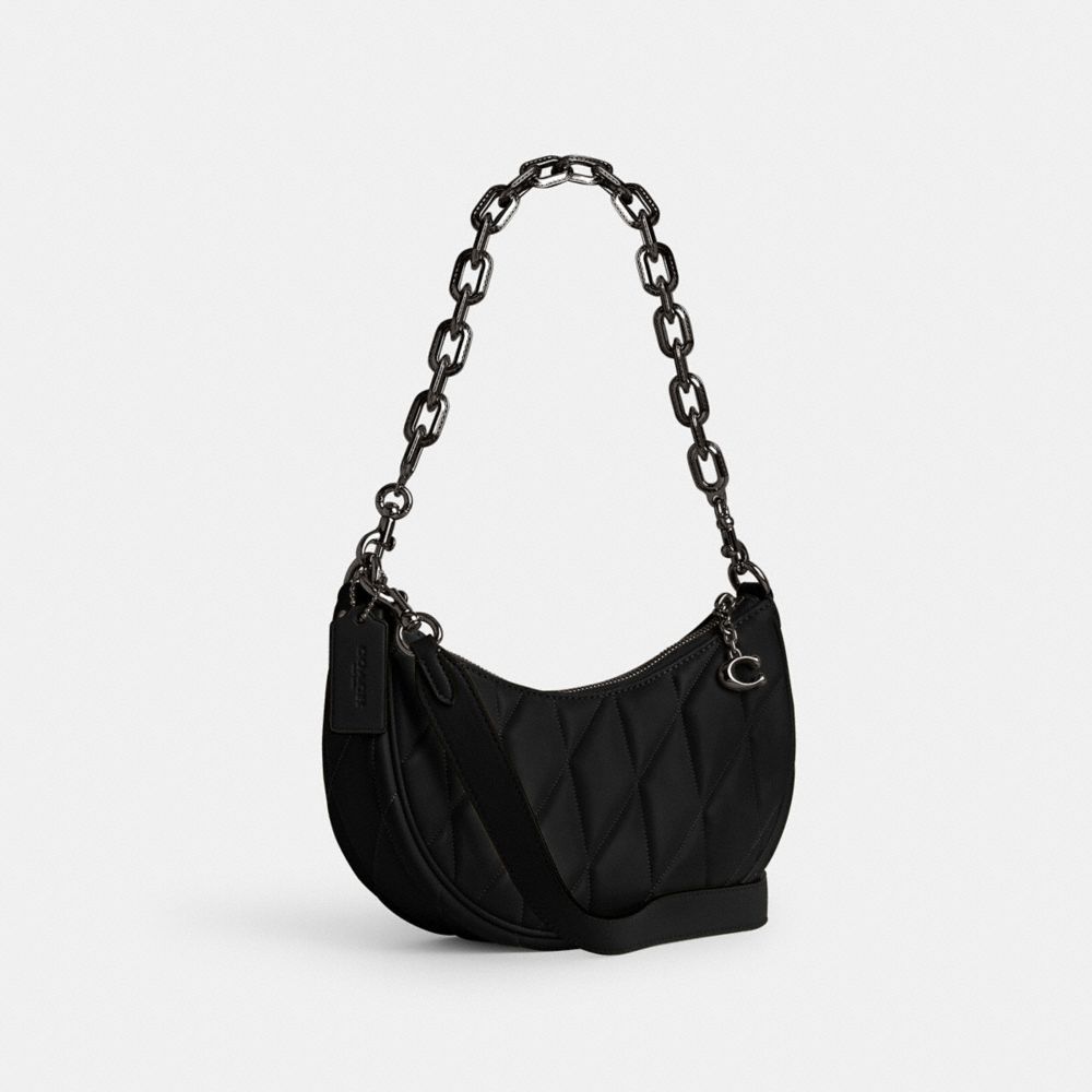 Nappa Leather/Pewter/Black Coach Mira Shoulder Bag With Pillow Quilting | COH864910