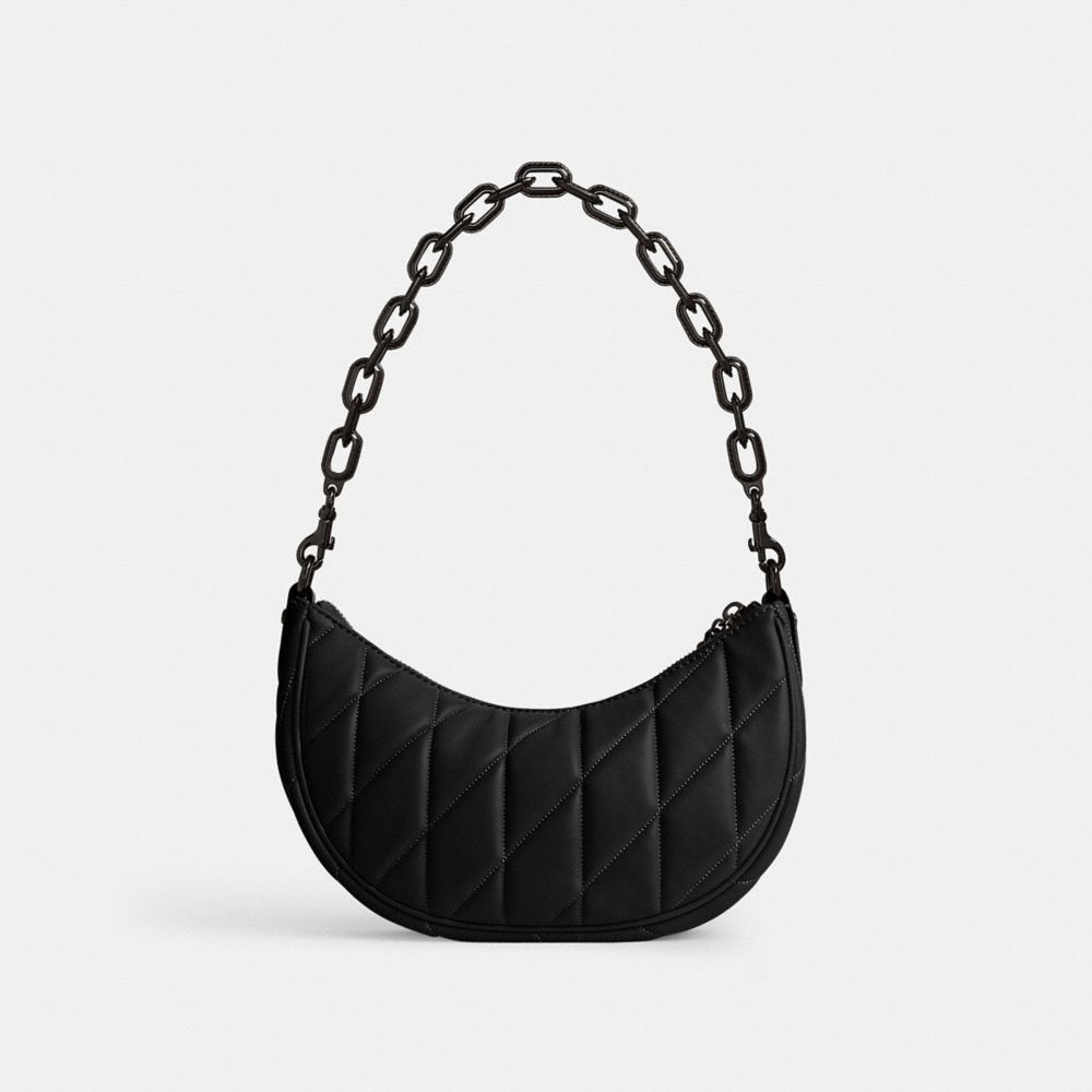Nappa Leather/Pewter/Black Coach Mira Shoulder Bag With Pillow Quilting | COH864910