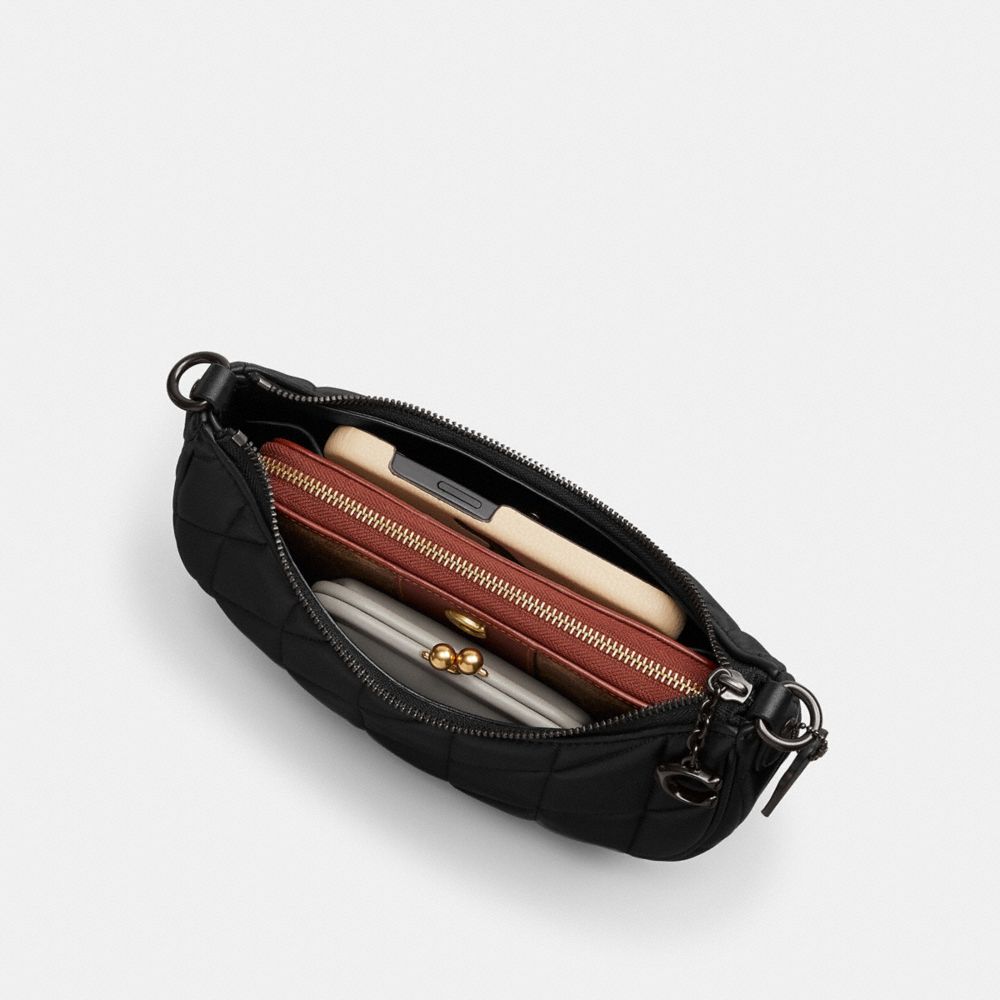 Nappa Leather/Pewter/Black Coach Mira Shoulder Bag With Pillow Quilting | COH864910