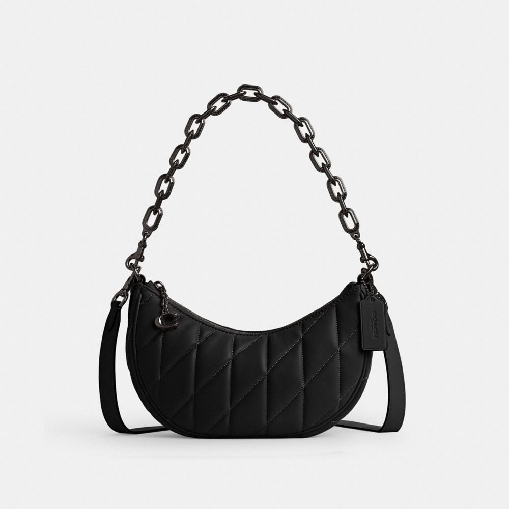 Nappa Leather/Pewter/Black Coach Mira Shoulder Bag With Pillow Quilting | COH864910