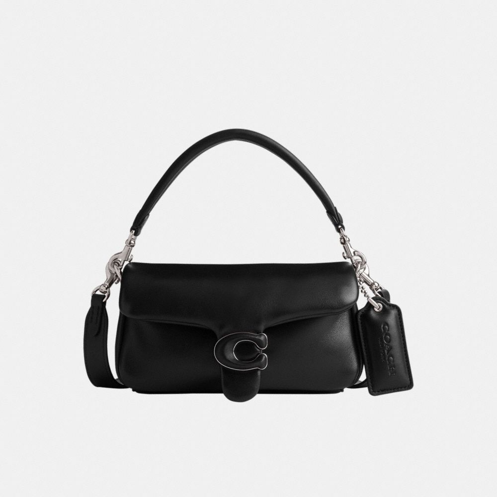 Nappa Leather/Silver/Black Coach Pillow Tabby Shoulder Bag 20 | COH864788