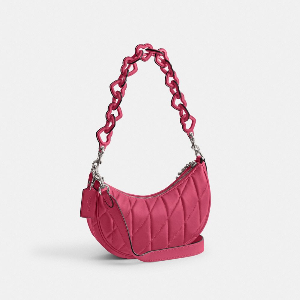 Nappa Leather/Silver/Petunia Coach Mira Shoulder Bag With Pillow Quilting And Heart Strap | COH864845