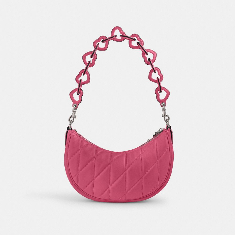 Nappa Leather/Silver/Petunia Coach Mira Shoulder Bag With Pillow Quilting And Heart Strap | COH864845