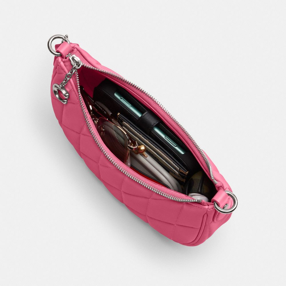 Nappa Leather/Silver/Petunia Coach Mira Shoulder Bag With Pillow Quilting And Heart Strap | COH864845