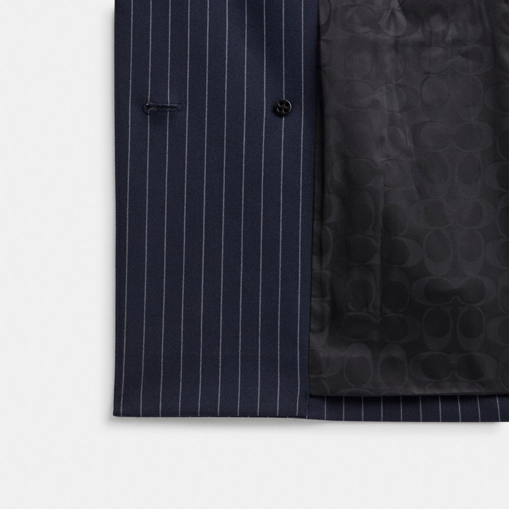 Navy/White Coach Double Breasted Blazer | COH865918