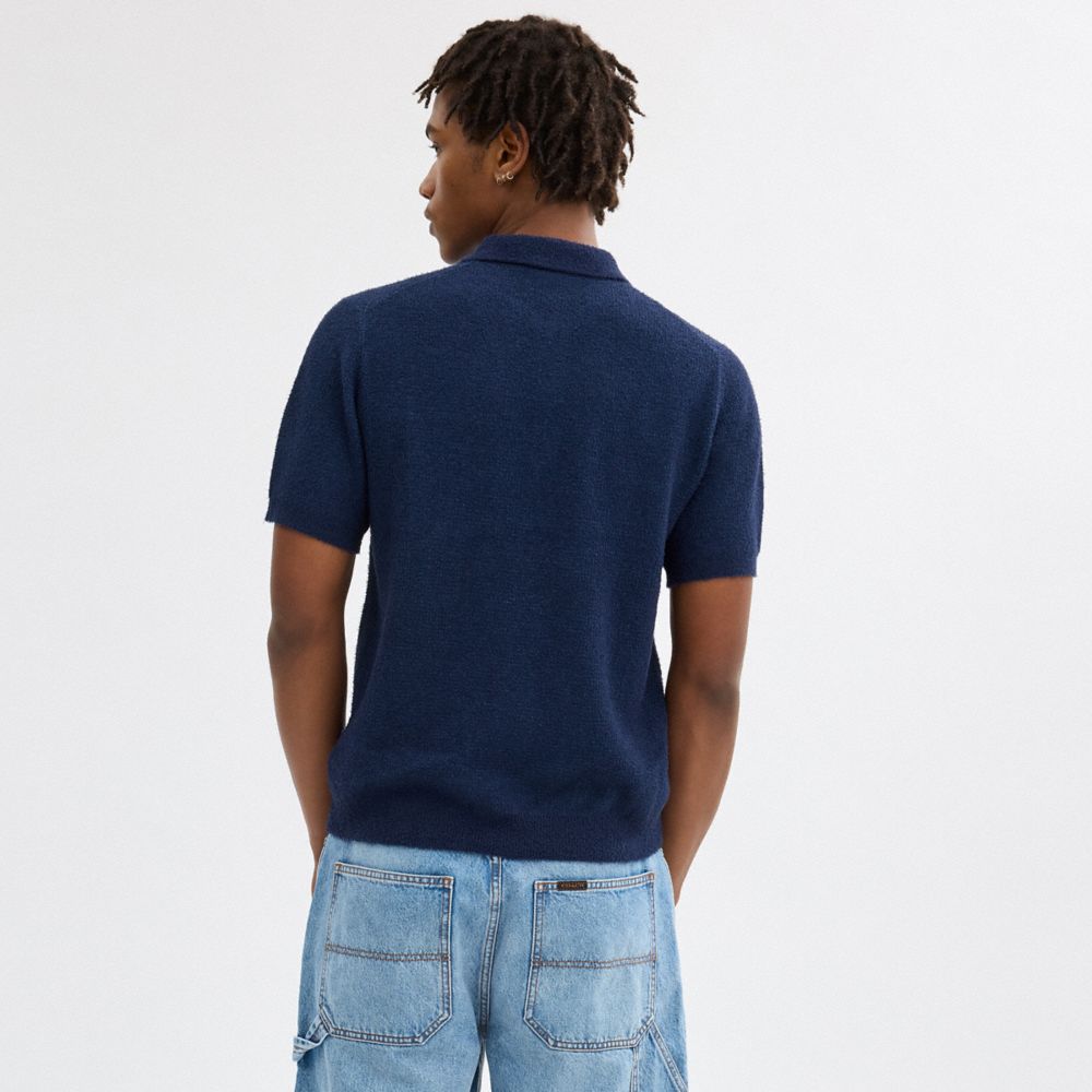 Navy Coach Knit Polo | COH866904