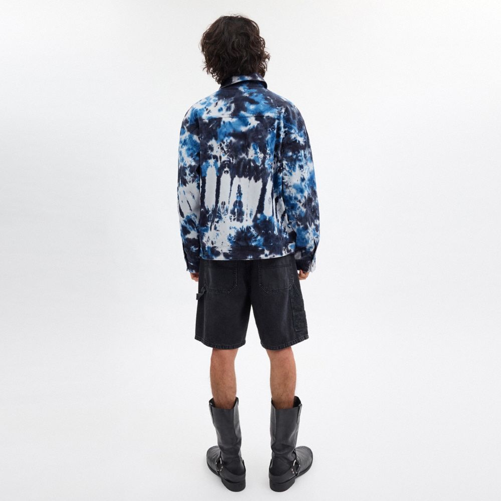 Navy Coach Tie Dye Lightweight Jacket In Regenerative Cotton | COH866879