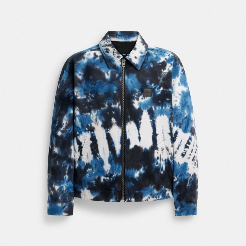 Navy Coach Tie Dye Lightweight Jacket In Regenerative Cotton | COH866879