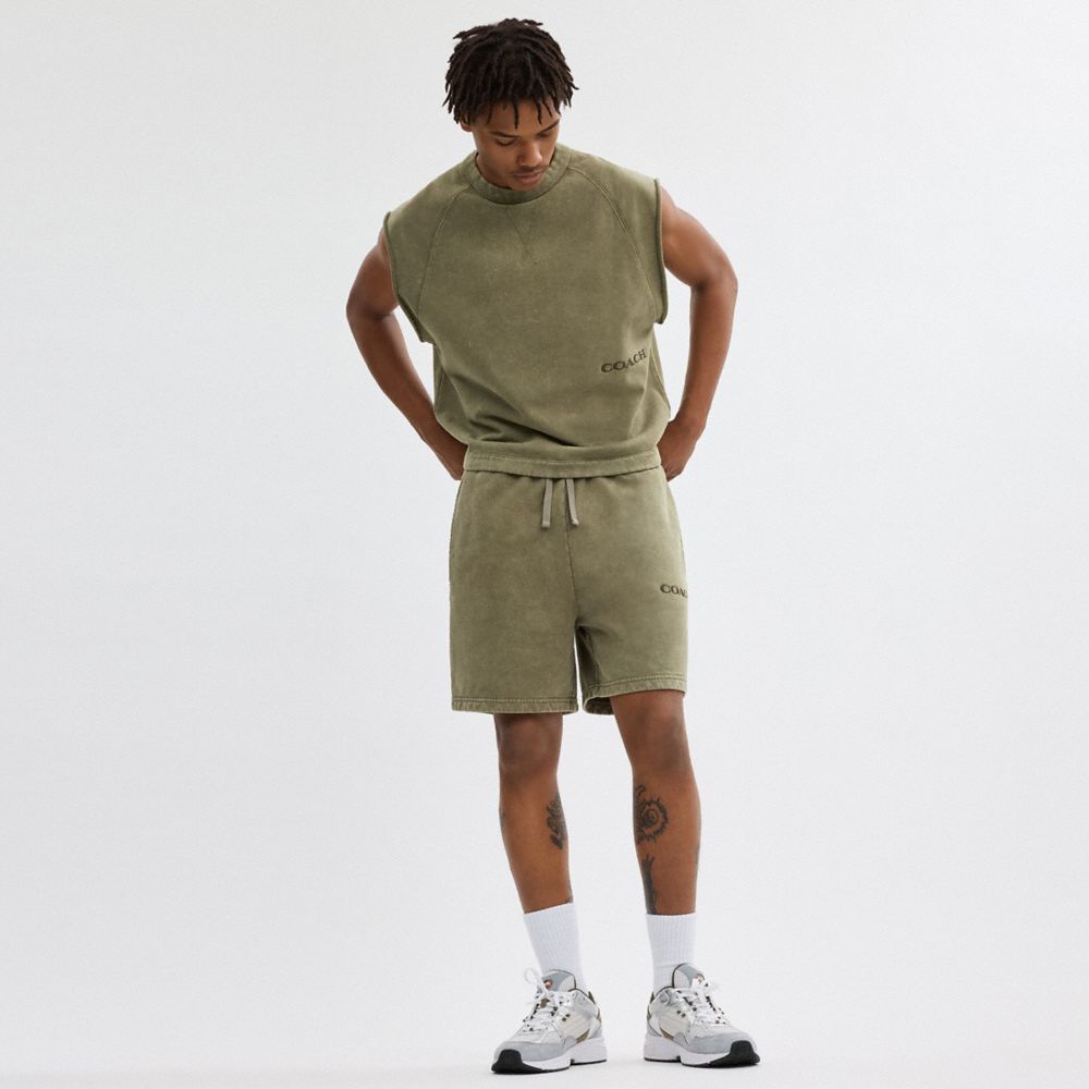Olive Coach Garment Dye Pull On Shorts | COH866953
