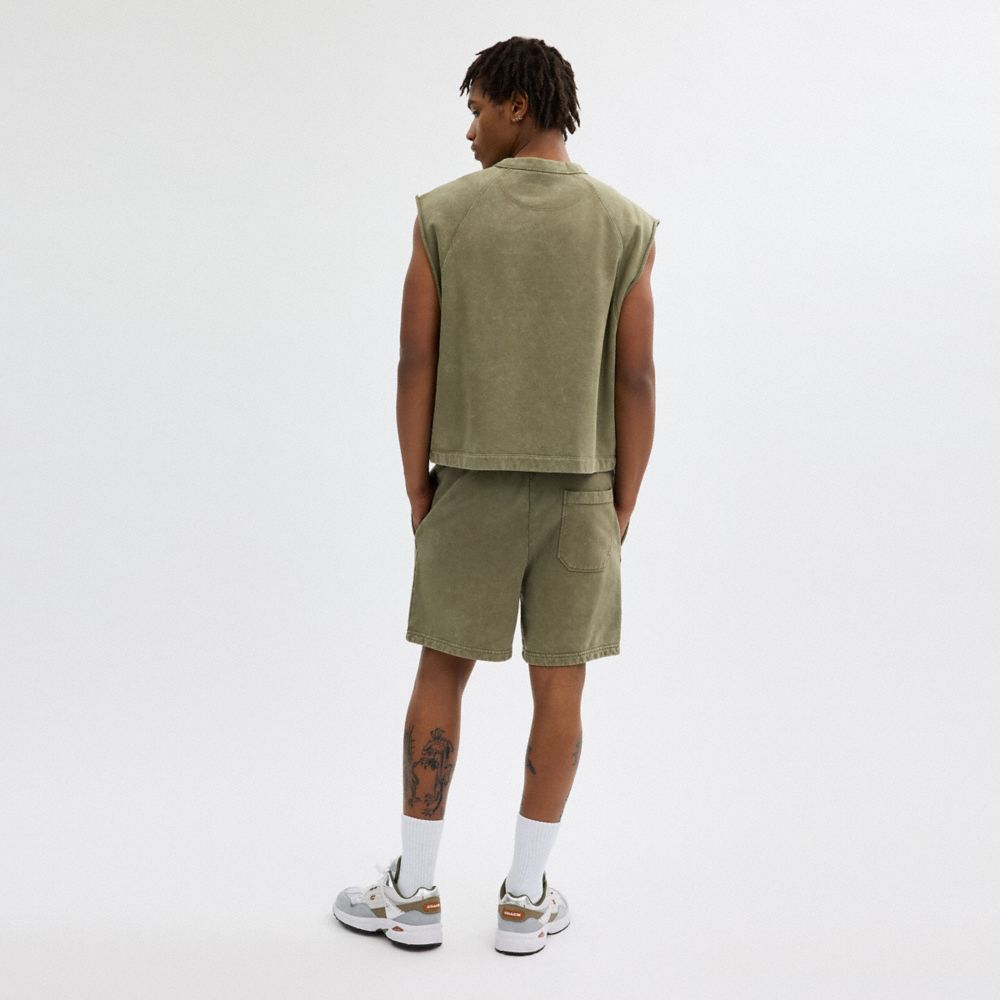 Olive Coach Garment Dye Pull On Shorts | COH866953