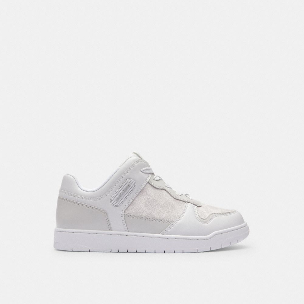 Optic White Coach C201 Low Top Sneaker In Signature Canvas | COH865816