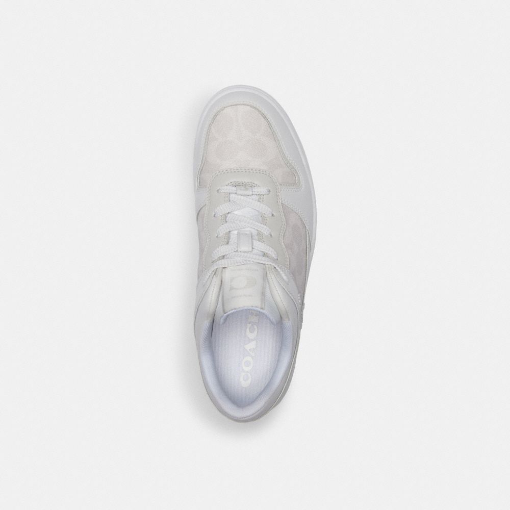 Optic White Coach C201 Low Top Sneaker In Signature Canvas | COH865816