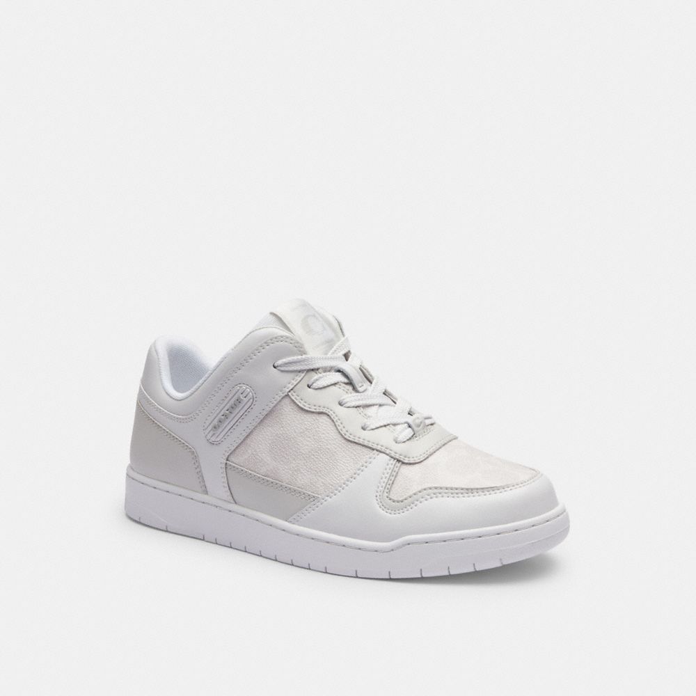 Optic White Coach C201 Low Top Sneaker In Signature Canvas | COH865816