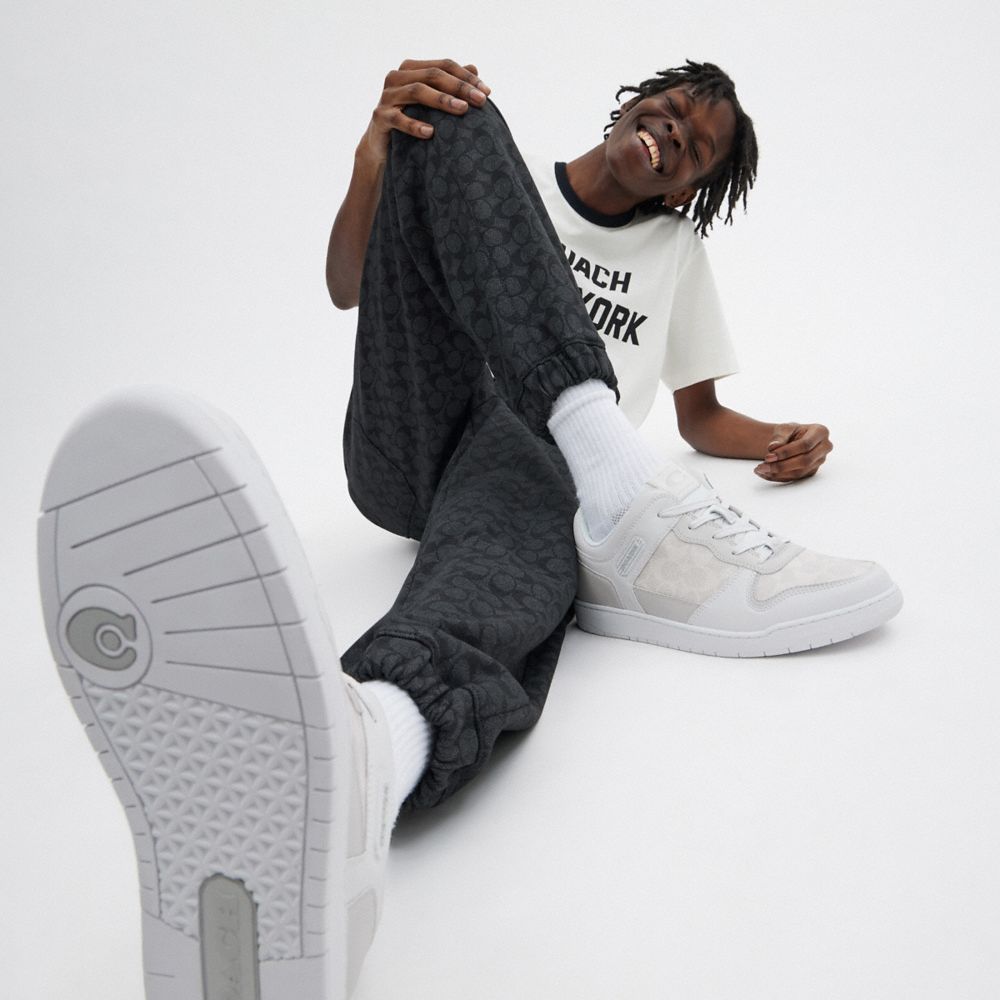 Optic White Coach C201 Sneaker In Signature Canvas | COH866786