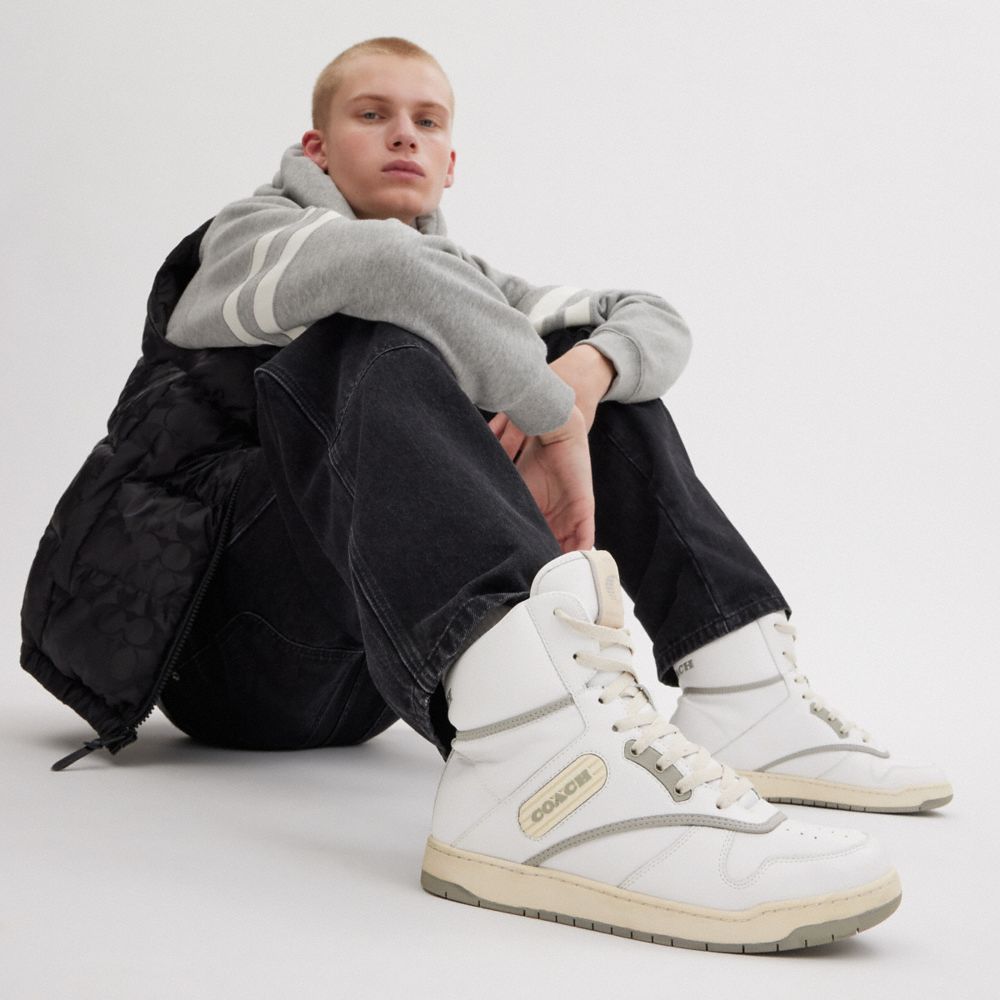 Optic White Coach C202 High Top Sneaker | COH866791