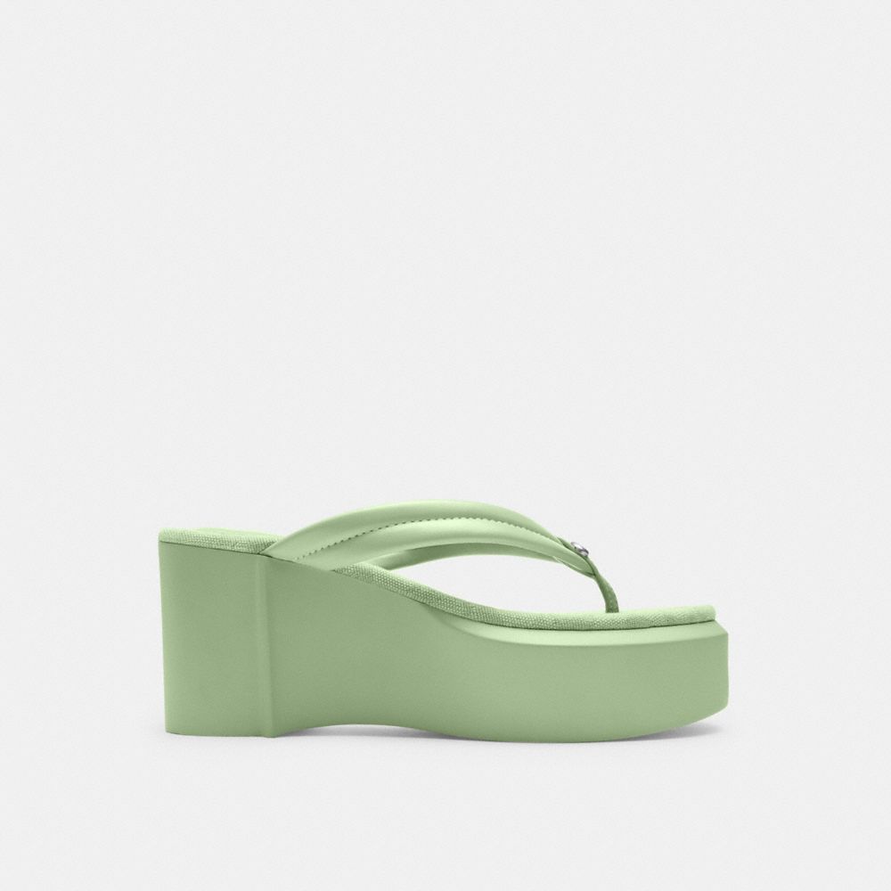 Pale Pistachio Coach Franki Flip Flop In Signature Jacquard | COH865848