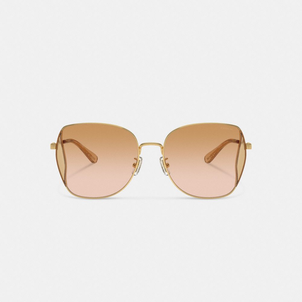 Peach Blush Multi Coach Oversized Butterfly Sunglasses | COH866371