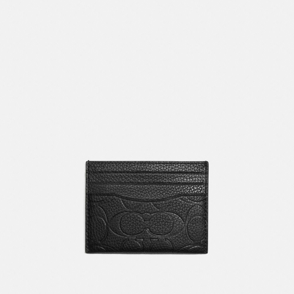 Pebble Leather/Black Coach Card Case In Signature Leather | COH866765