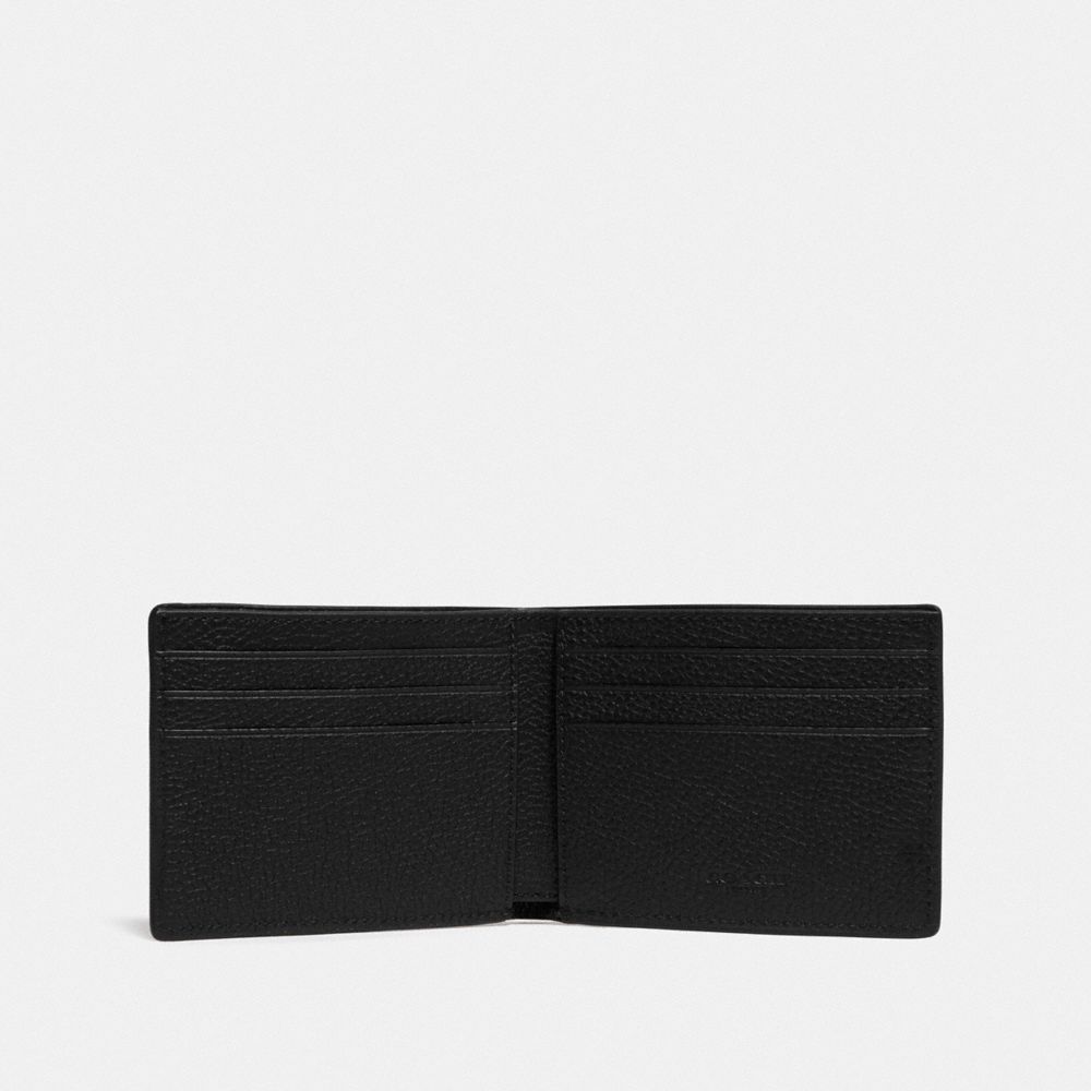 Pebble Leather/Black Coach Slim Billfold Wallet In Signature Leather | COH866710
