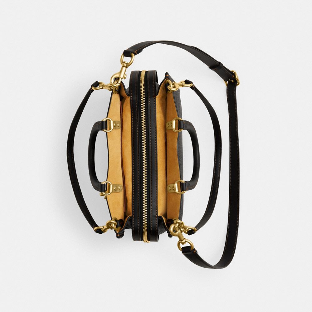 Pebble Leather/Brass/Black Coach Rogue Bag In Regenerative Leather | COH864932
