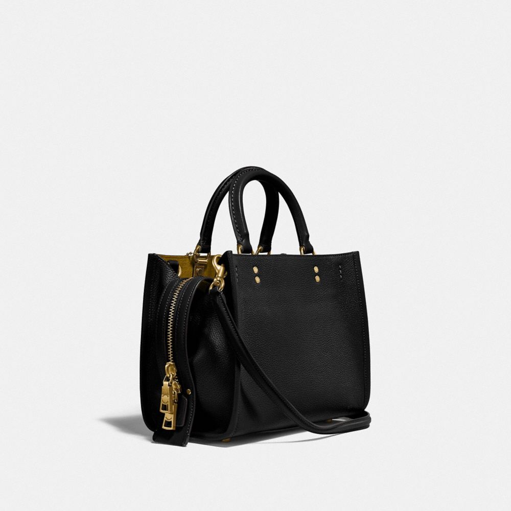 Pebble Leather/Brass/Black Coach Rogue Bag 25 | COH865073