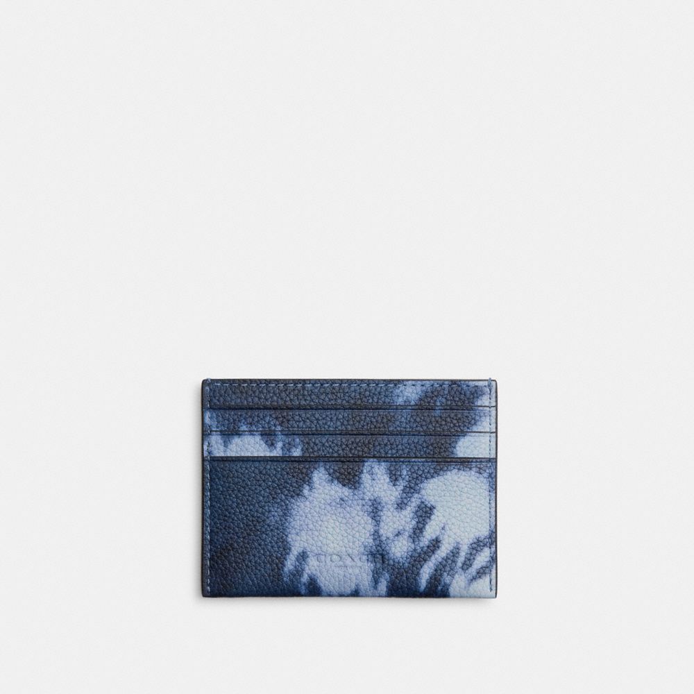 Pebble Leather/Midnight Navy Multi Coach Card Case With Tie Dye Print | COH866774