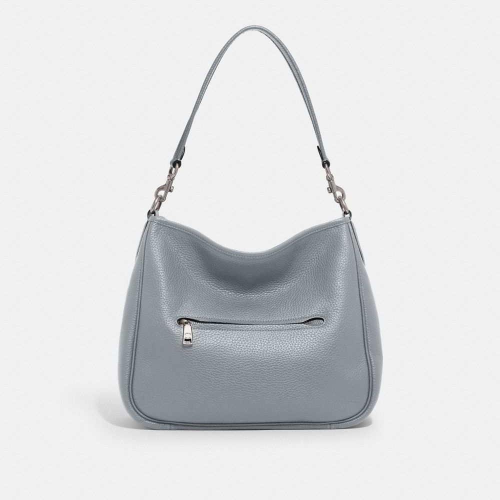 Pebble Leather/Silver/Grey Blue Coach Cary Shoulder Bag | COH864733