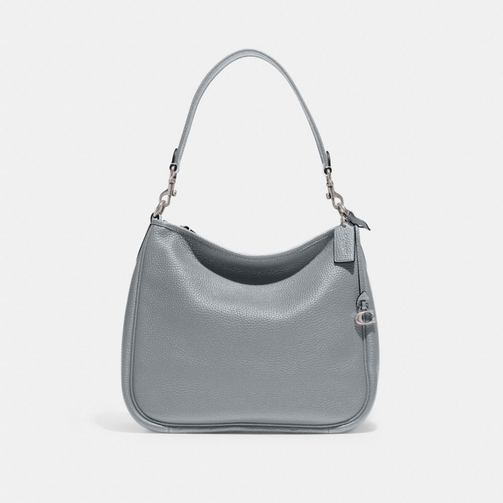 Pebble Leather/Silver/Grey Blue Coach Cary Shoulder Bag | COH864733