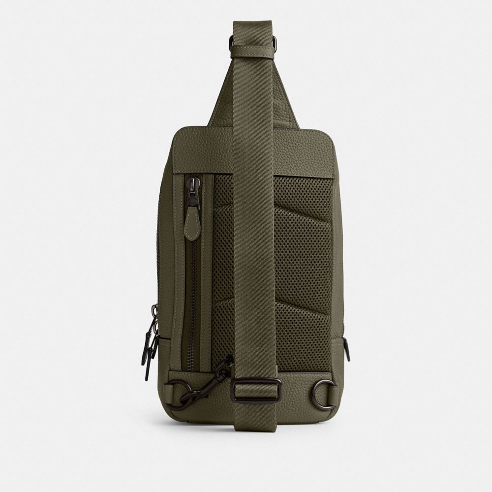 Pebble Leather/Smooth Leather/Army Green Coach Gotham Pack | COH866562