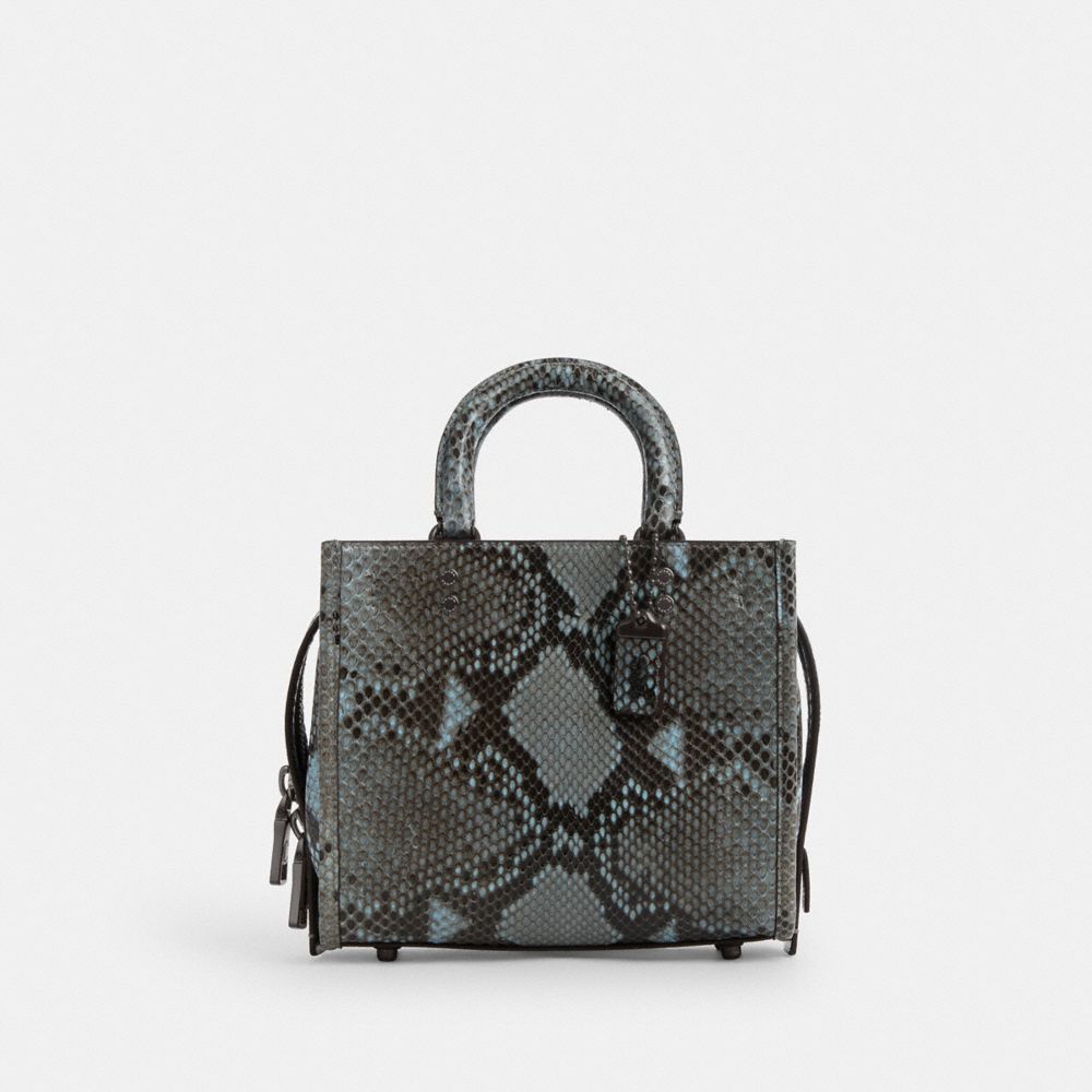 Pewter/Blue Coach Rogue 20 In Snakeskin | COH865174